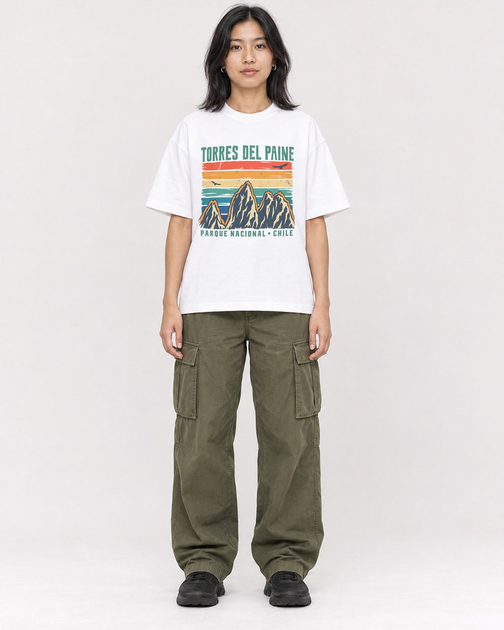 Mockup Boxy Heavyweight Tee White female full-body 22