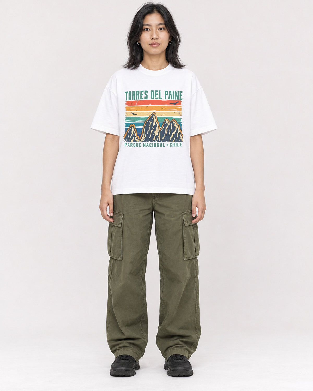 Mockup Boxy Heavyweight Tee White female full-body 22