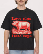 Mockup Boxy Heavyweight Tee Black male close-up 09
