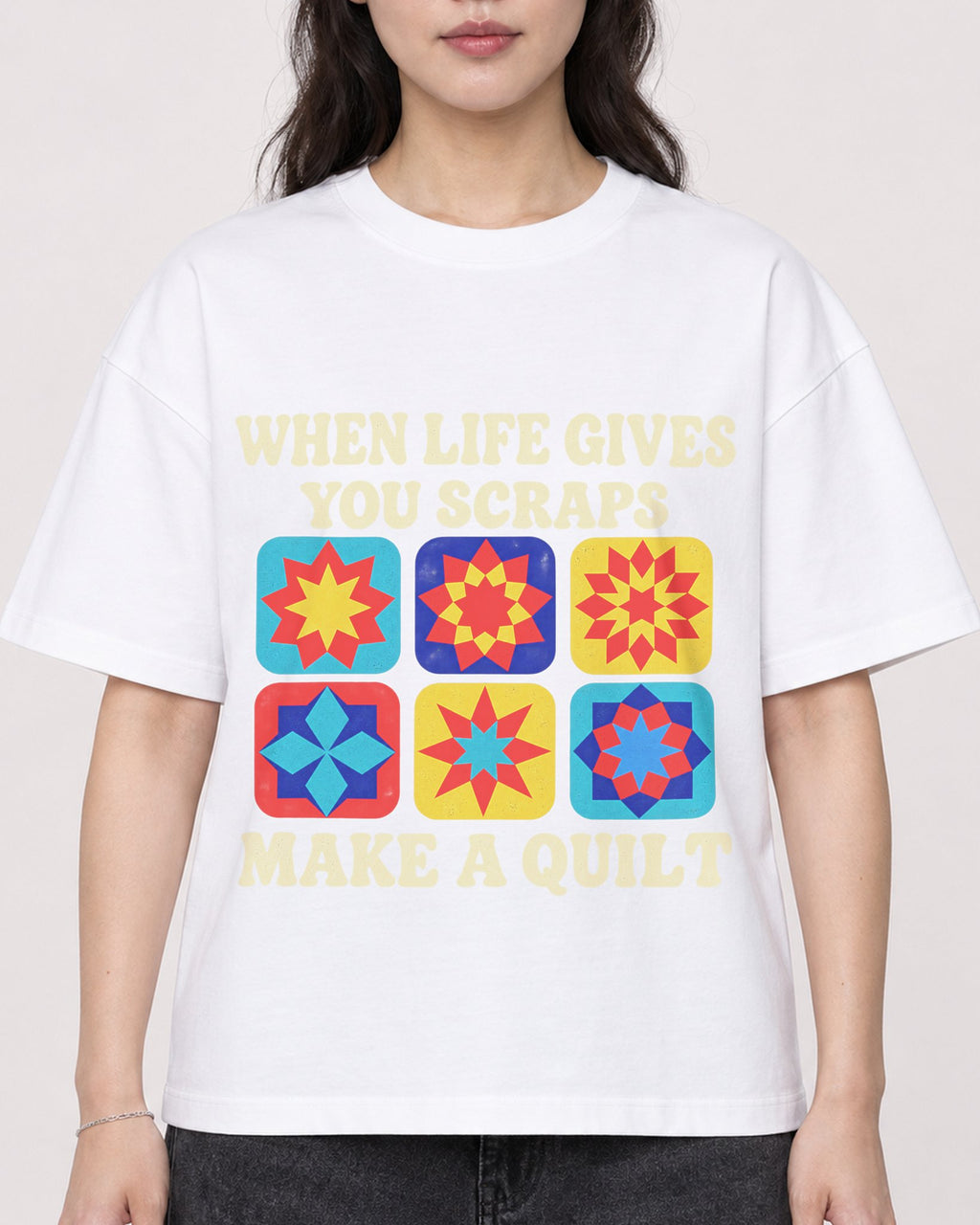 Mockup Boxy Heavyweight Tee White female close-up 03