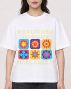 Mockup Boxy Heavyweight Tee White female close-up 03
