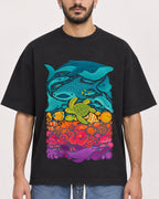 Mockup Boxy Heavyweight Tee Black male close-up 07