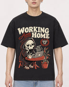 Mockup Boxy Heavyweight Tee Black male close-up 01