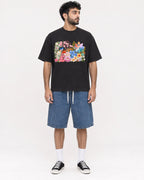 Mockup Boxy Heavyweight Tee Black male full-body 07