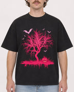 Mockup Boxy Heavyweight Tee Black male close-up 09