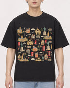 Mockup Boxy Heavyweight Tee Black male close-up 01