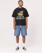 Mockup Boxy Heavyweight Tee Black male full-body 35