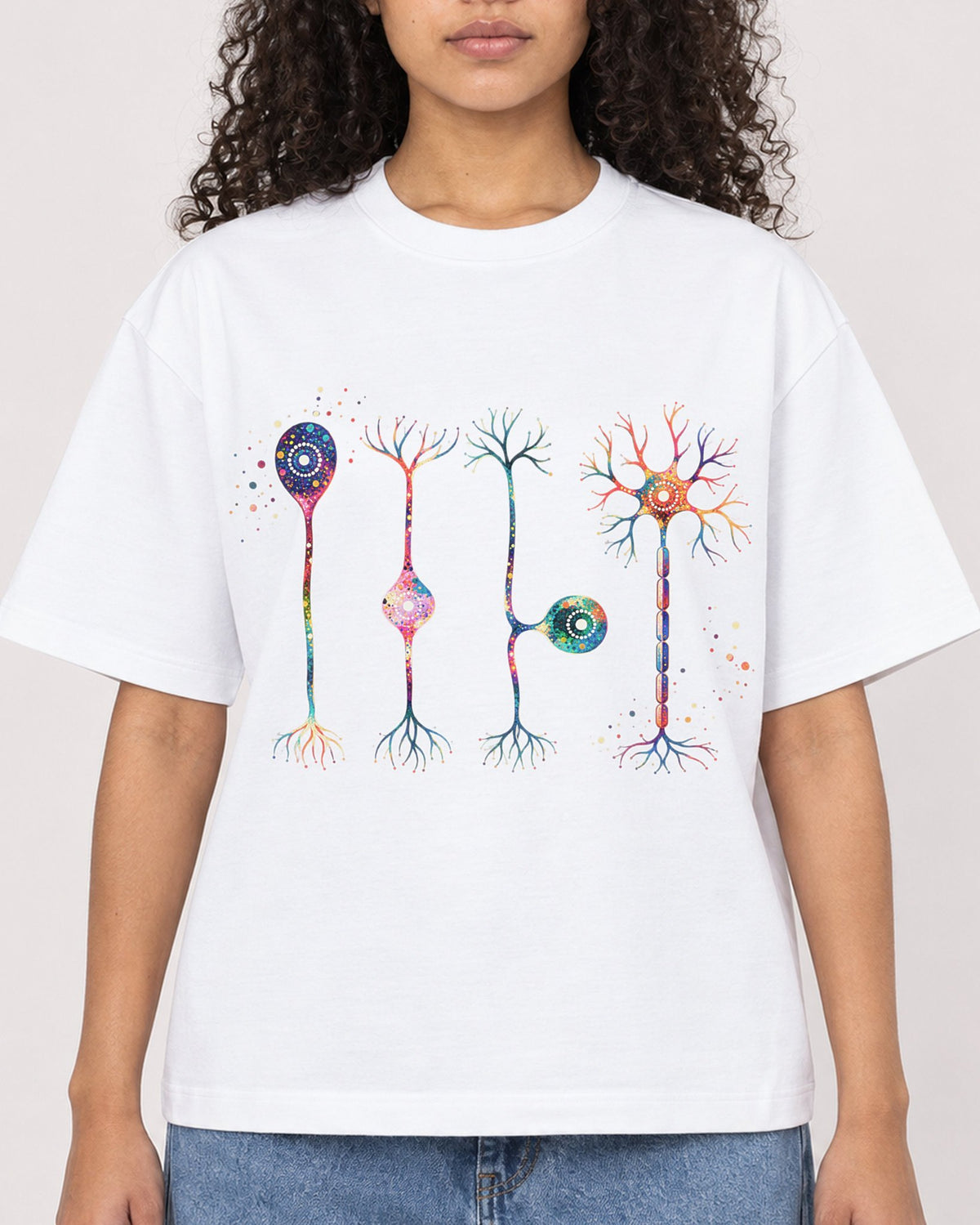 Mockup Boxy Heavyweight Tee White female close-up 10