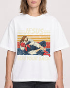 Mockup Boxy Heavyweight Tee White female close-up 38