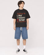 Mockup Boxy Heavyweight Tee Black male full-body 03
