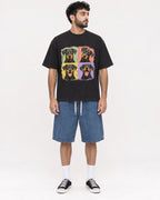 Mockup Boxy Heavyweight Tee Black male full-body 07