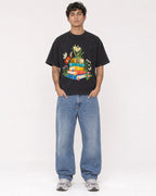 Mockup Boxy Heavyweight Tee Black male full-body 06