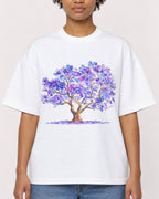 Mockup Boxy Heavyweight Tee White female close-up 35