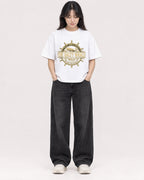 Mockup Boxy Heavyweight Tee White female full-body 13