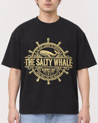 Mockup Boxy Heavyweight Tee Black male close-up 13
