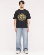 Mockup Boxy Heavyweight Tee Black male full-body 13