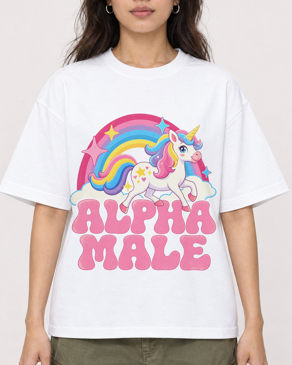 Mockup Boxy Heavyweight Tee White female close-up 02