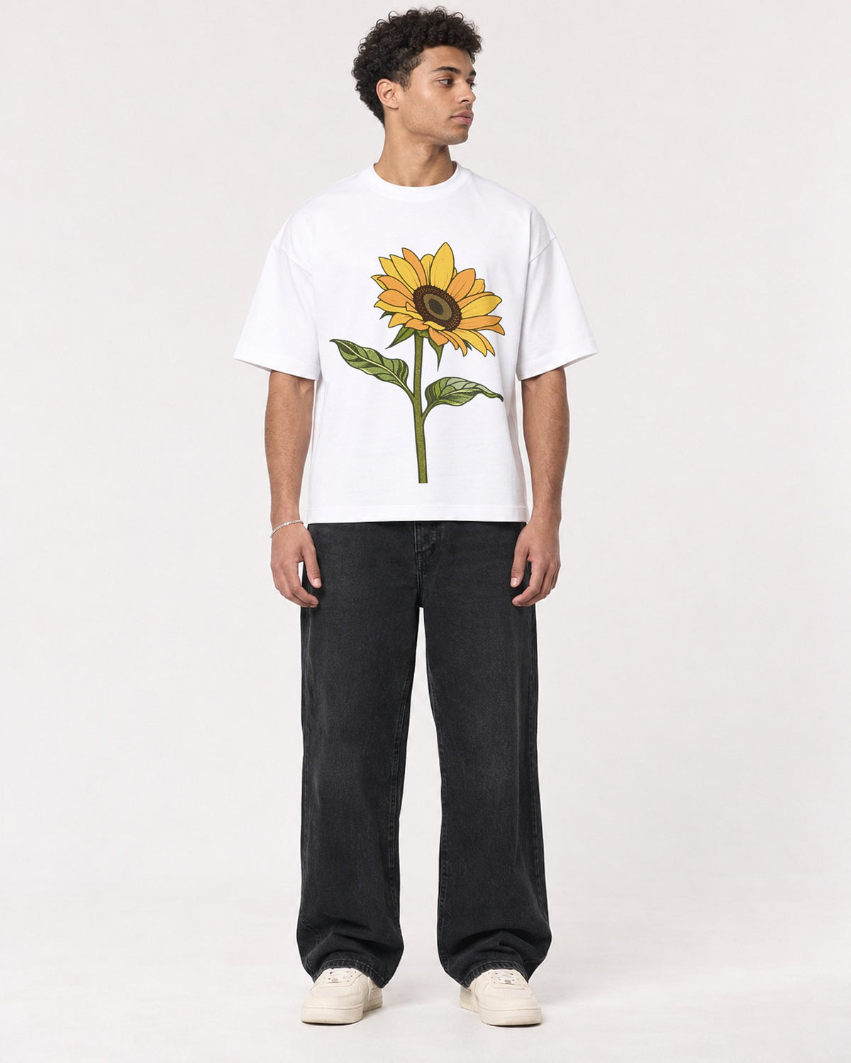 Mockup Boxy Heavyweight Tee White male full-body 10