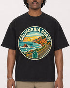 Mockup Boxy Heavyweight Tee Black male close-up 04
