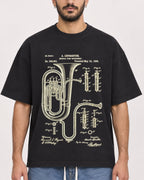 Mockup Boxy Heavyweight Tee Black male close-up 07