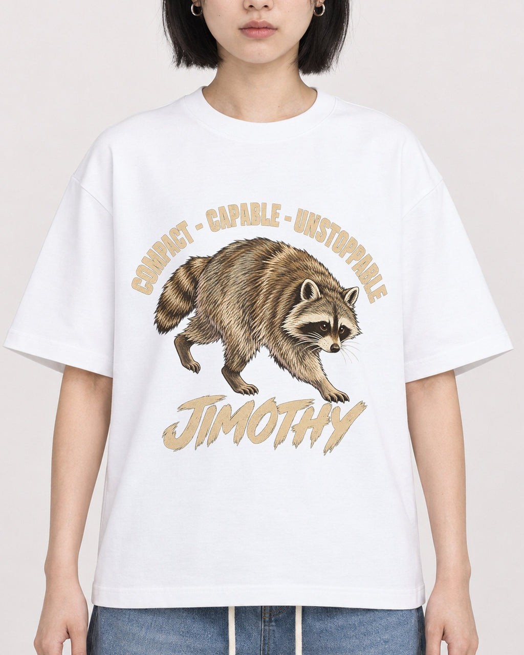 Mockup Boxy Heavyweight Tee White female close-up 11