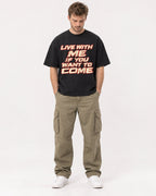 Mockup Boxy Heavyweight Tee Black male full-body 08