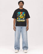 Mockup Boxy Heavyweight Tee Black male full-body 05