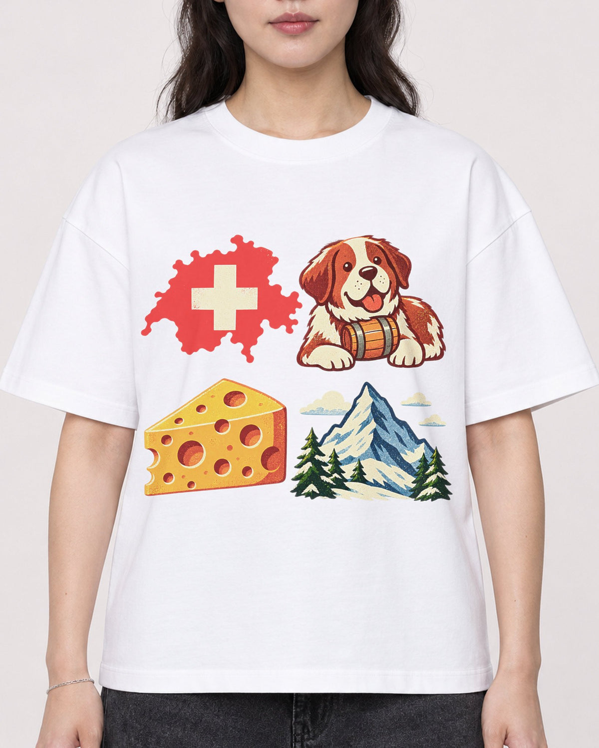 Mockup Boxy Heavyweight Tee White female close-up 03