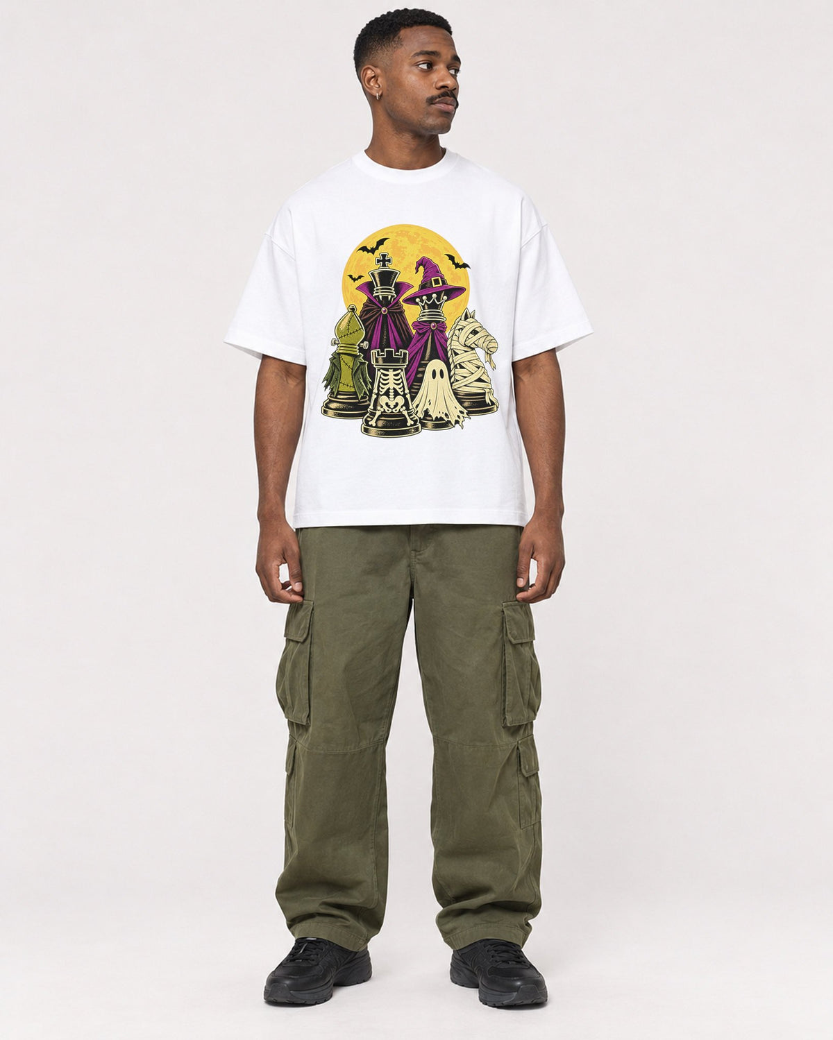 Mockup Boxy Heavyweight Tee White male full-body 14