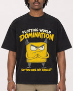 Mockup Boxy Heavyweight Tee Black male close-up 04