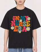 Mockup Boxy Heavyweight Tee Black male close-up 11