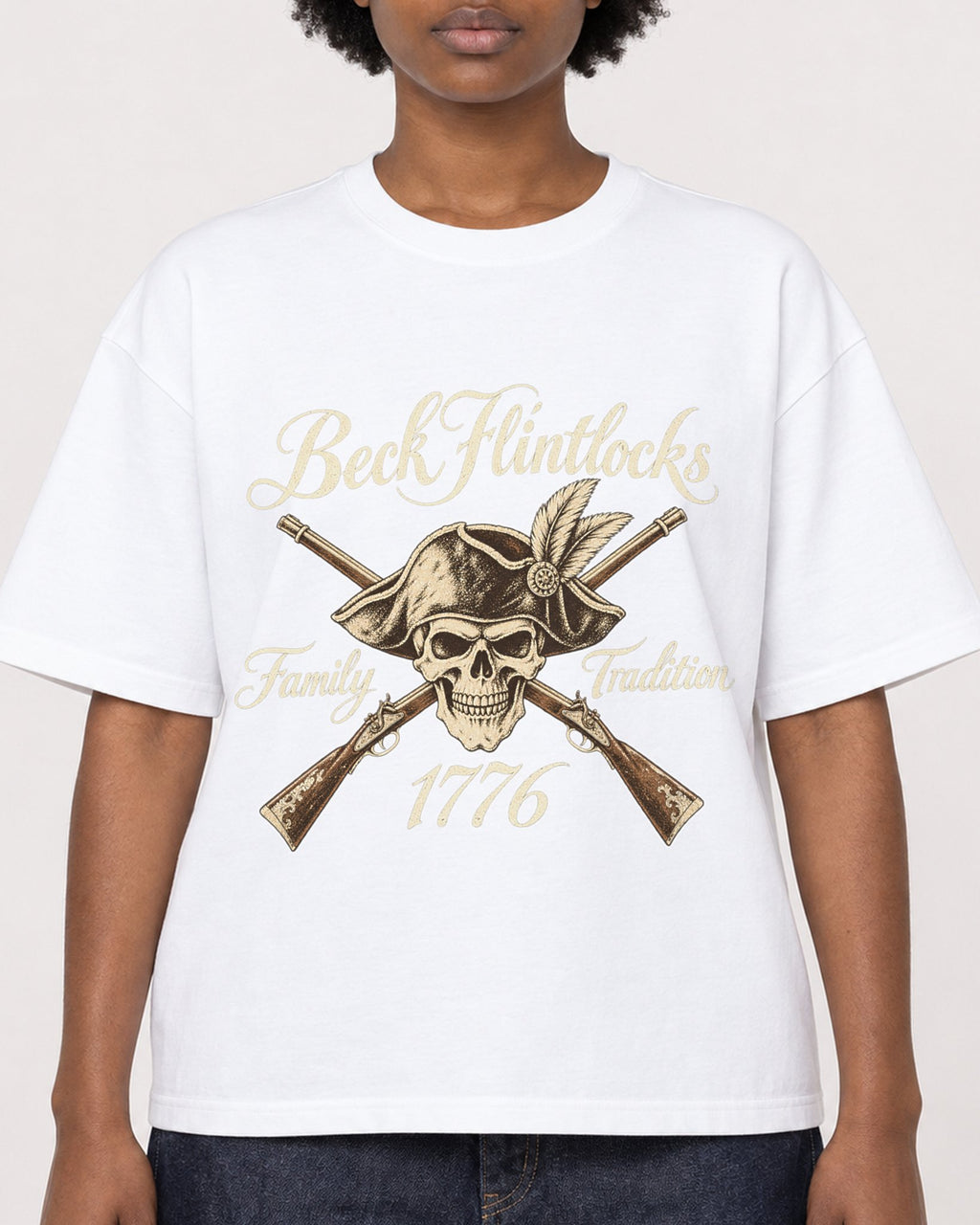 Mockup Boxy Heavyweight Tee White female close-up 14