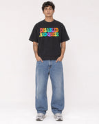 Mockup Boxy Heavyweight Tee Black male full-body 06