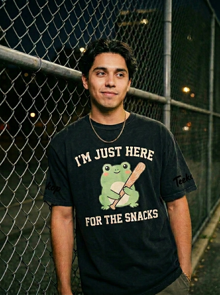 "I'm Just Here For The Snacks" Threatening Aura Frog Tee
