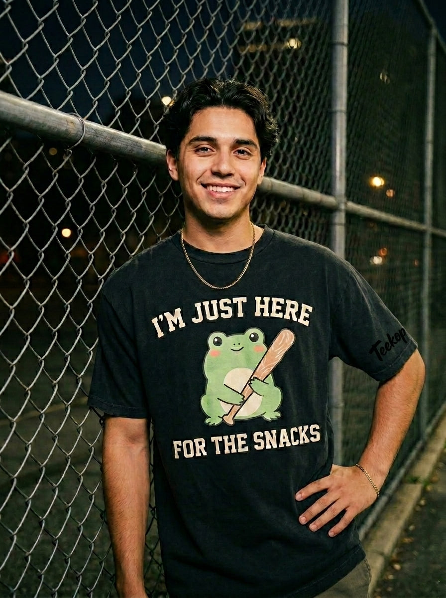 "I'm Just Here For The Snacks" Threatening Aura Frog Tee