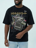 Retrowave Cassette Player Graphic Oversized Tee