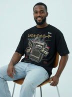 Retrowave Cassette Player Graphic Oversized Tee
