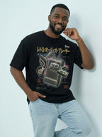 Retrowave Cassette Player Graphic Oversized Tee
