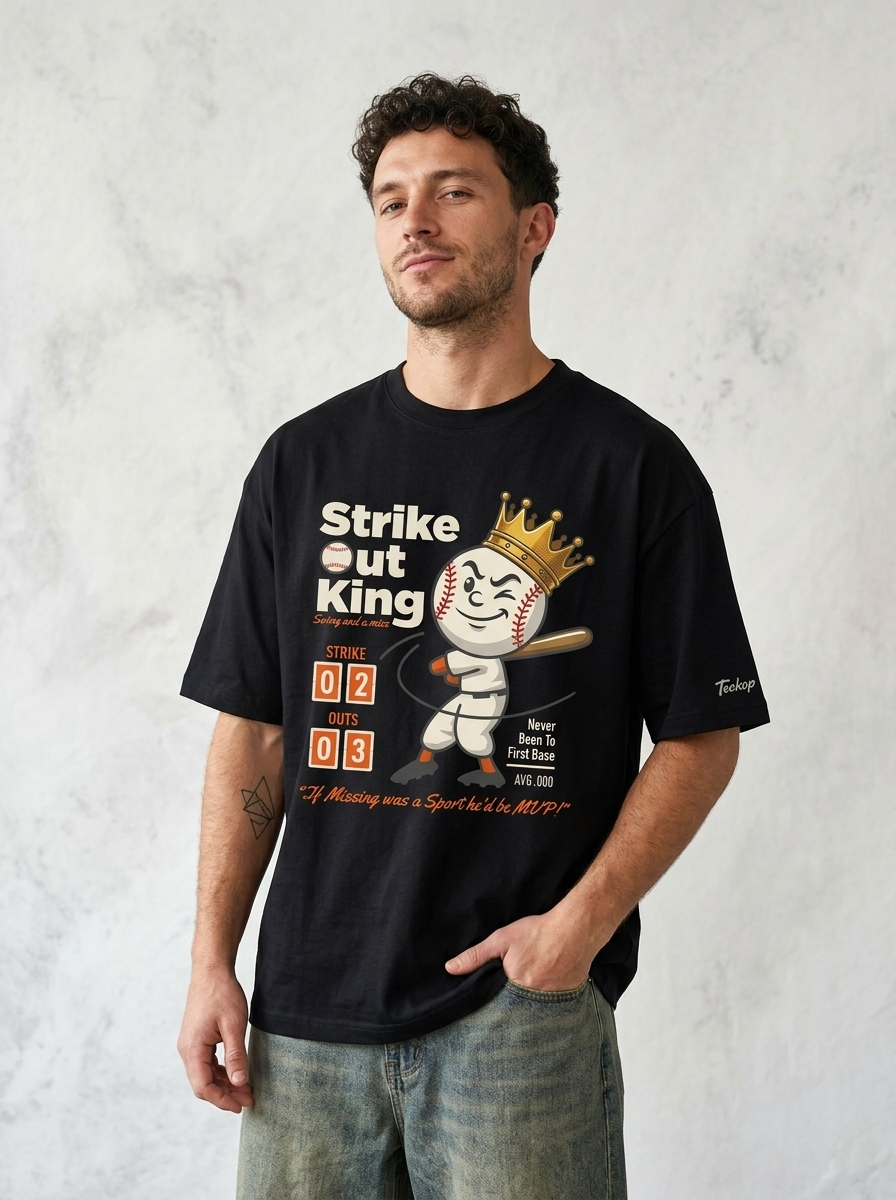 "Strike Out King" Oversized Graphic Tee