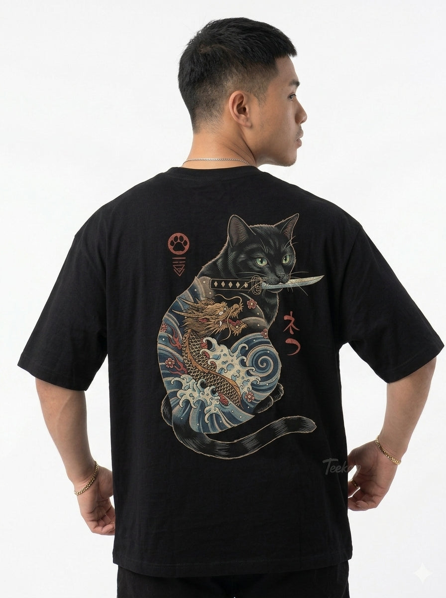 The "Yakuza Neko" Oversized Graphic Tee