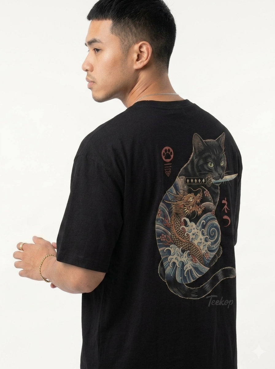 The "Yakuza Neko" Oversized Graphic Tee