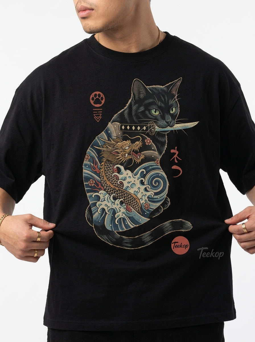 The "Yakuza Neko" Oversized Graphic Tee