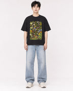Mockup Boxy Heavyweight Tee Black male full-body 01