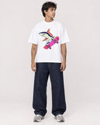 Mockup Boxy Heavyweight Tee White male full-body 06