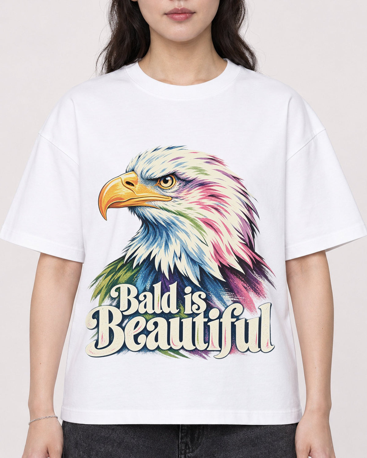 Mockup Boxy Heavyweight Tee White female close-up 03