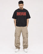 Mockup Boxy Heavyweight Tee Black male full-body 12