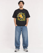 Mockup Boxy Heavyweight Tee Black male full-body 02