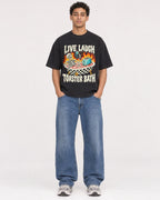 Mockup Boxy Heavyweight Tee Black male full-body 10