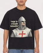 Mockup Boxy Heavyweight Tee Black male close-up 46