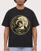 Mockup Boxy Heavyweight Tee Black male close-up 45